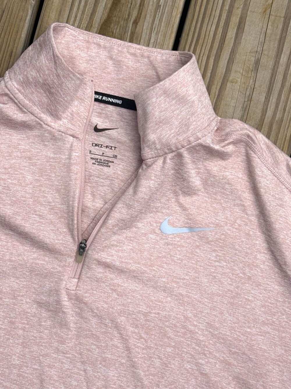 Nike Dri-FIT Running 1/4 Zip Pullover Pink Athleisure Clean Girl S 3906
